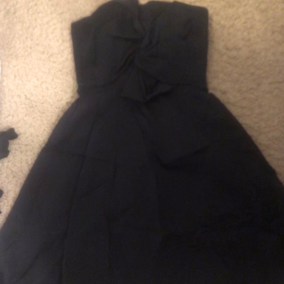 H&M blue tea length strapless dress - Picture 2 of 4